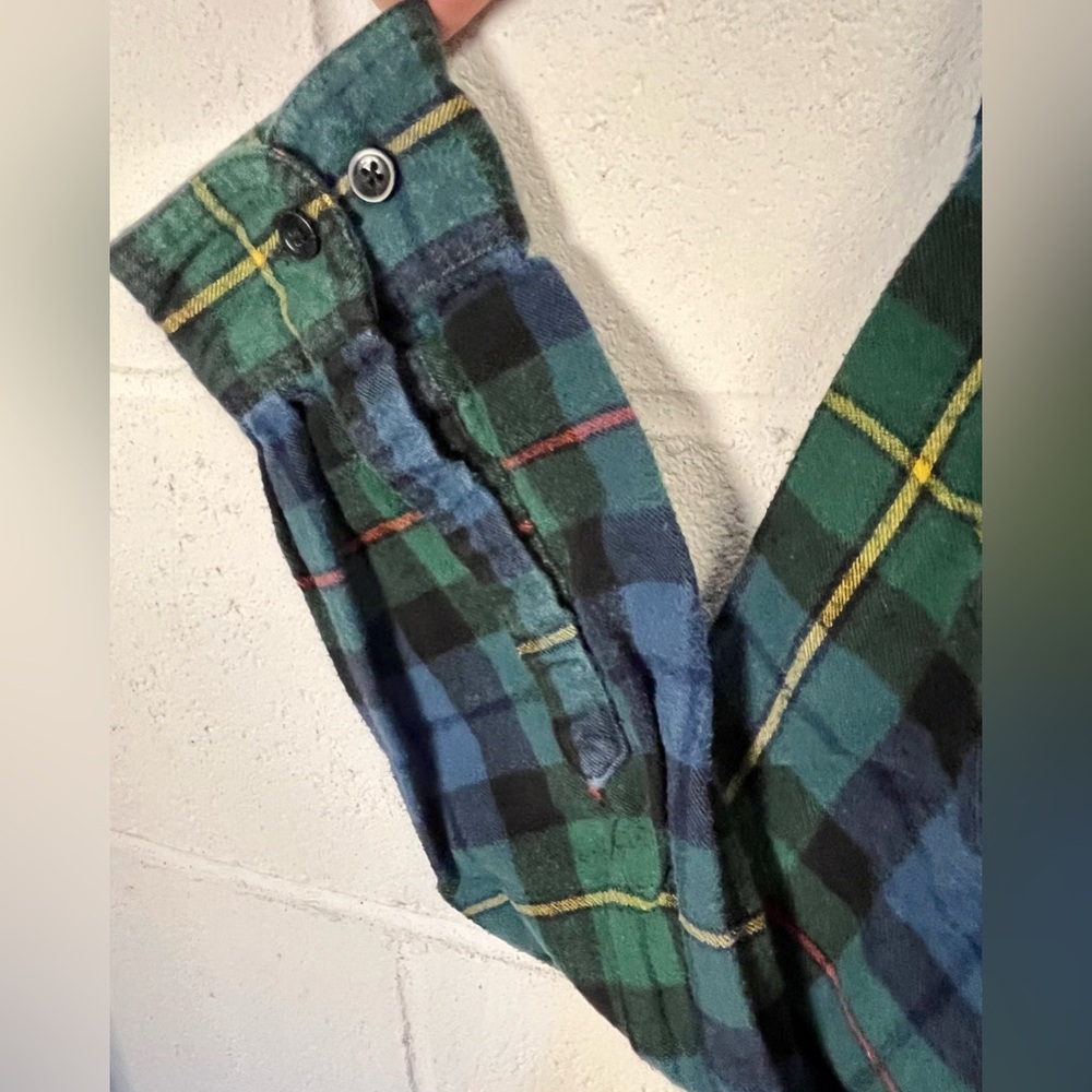 L.L. Bean Women’s Plaid Flannel Shirt - Blue, Green, and Black Size S - Picture 6 of 7